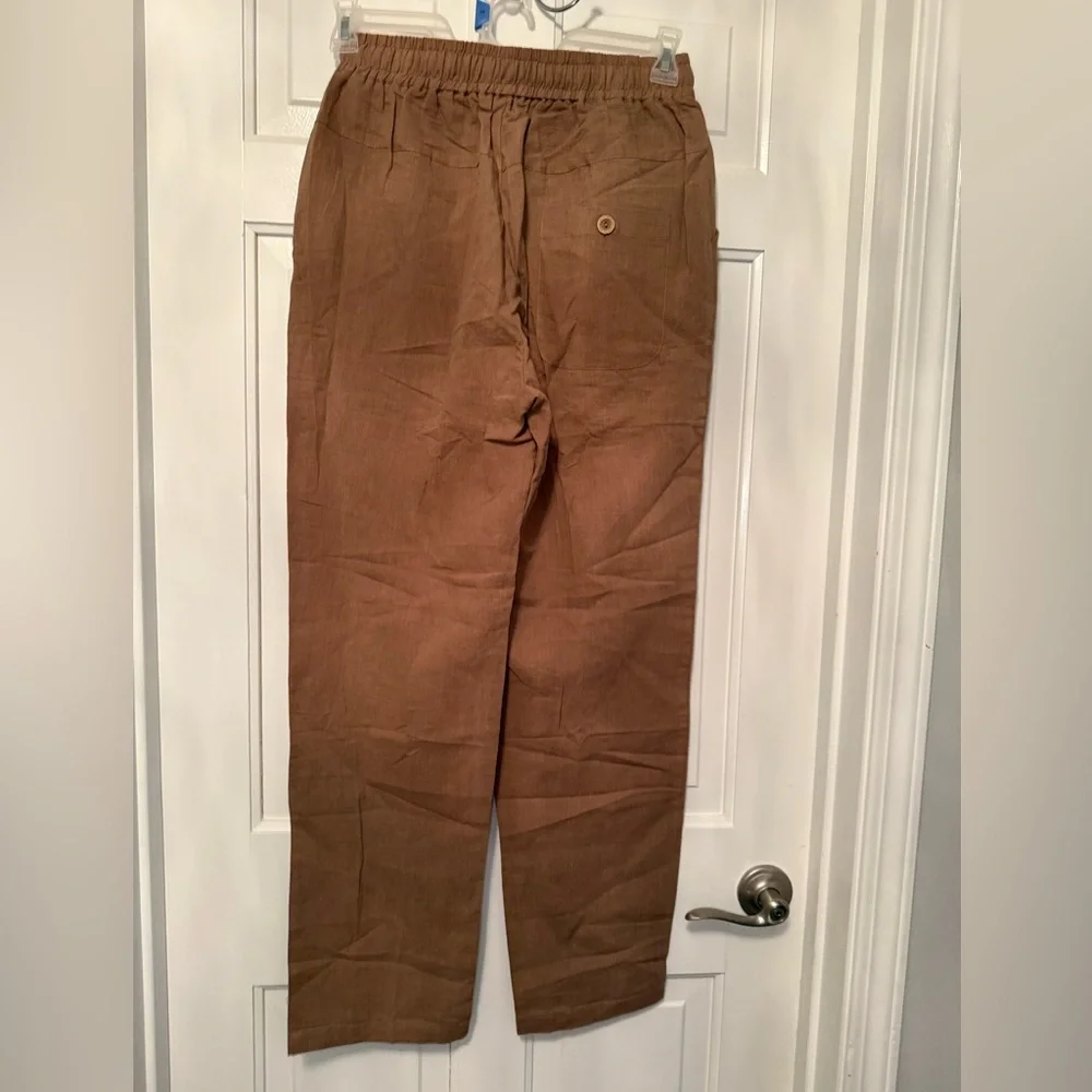 Fanwo Men’s Linen Blend Pants – Tagged XL (Fits Like M) – New With Tags